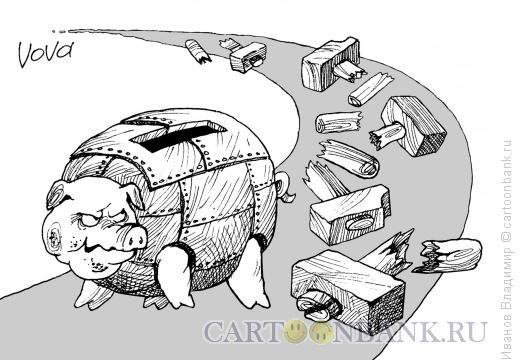 Карикатура свинья копилка