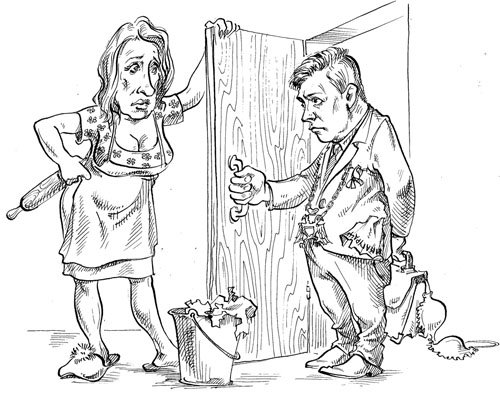 Муж в командировке карикатура