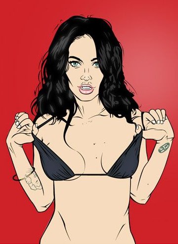 Меган Фокс язык арт