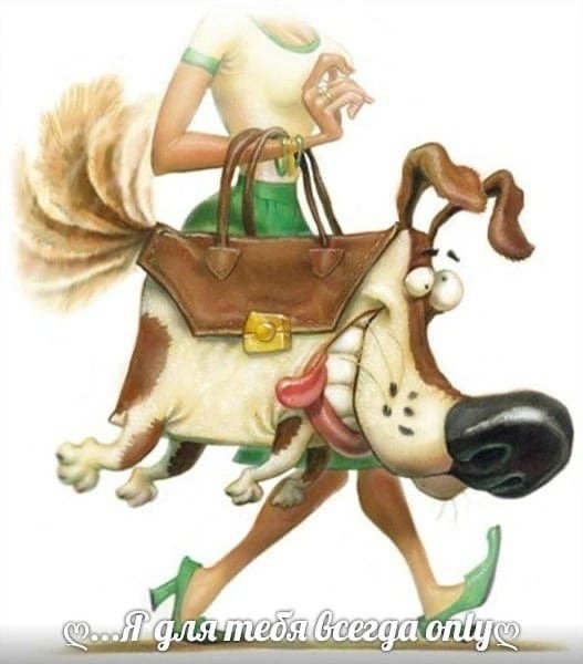 Женщина с сумочкой Веселые иллюстрации