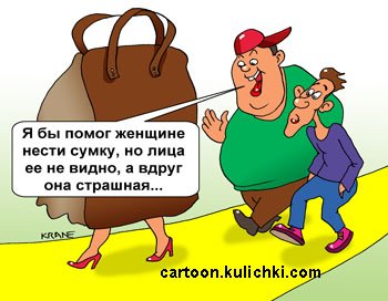 Женская сумка карикатура