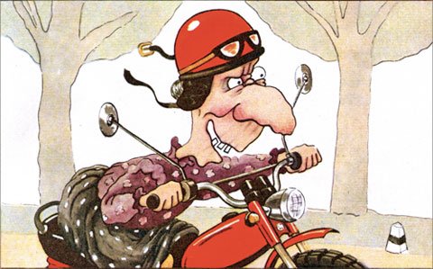 Весёлые старушки на мотоцикле