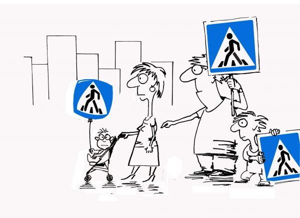 Пешая прогулка карикатура