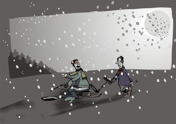 Снегопад карикатура