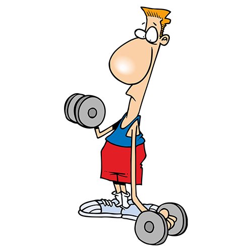 Карикатура с мини штангой