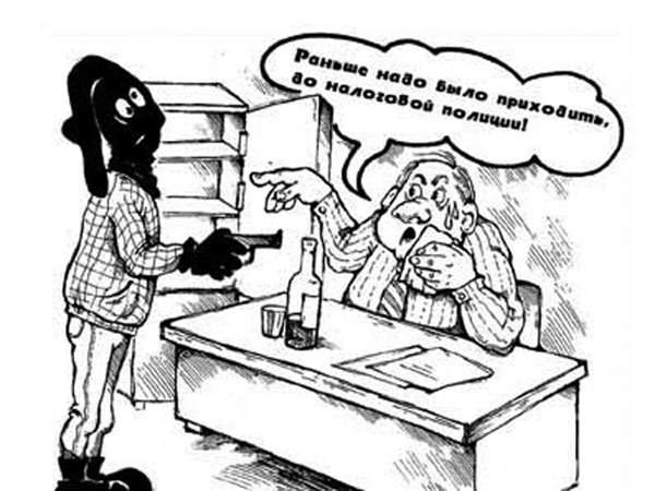 Ограбление магазина карикатура