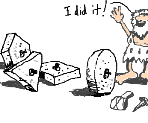 Первобытный человек придумывает колесо