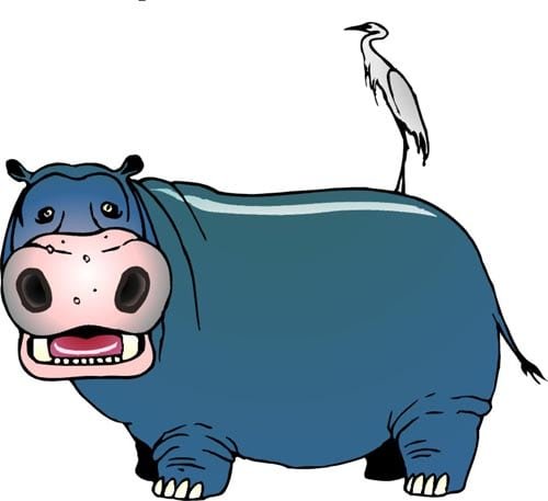 Бегемотик карикатура