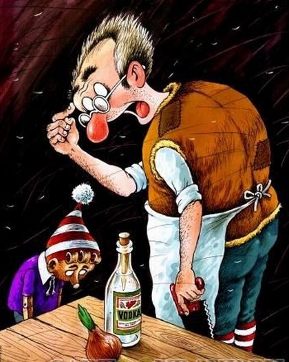 Карикатуры на Буратино и папу Карло