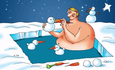 Крещенские купания карикатура