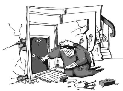 Взломщик карикатура