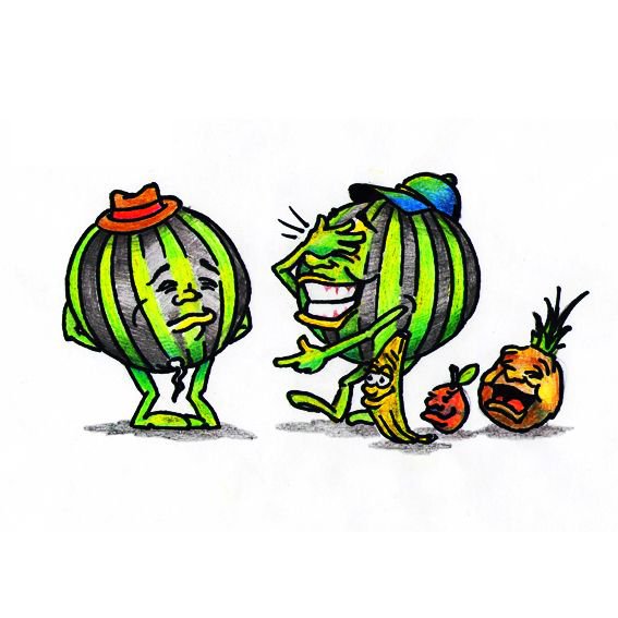 Карикатура юмор Арбуз