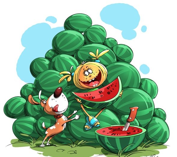 Детские иллюстрации про Арбуз