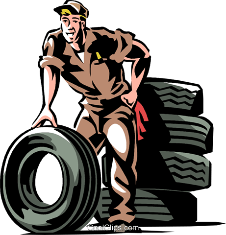 Мультяшный шиномонтажник