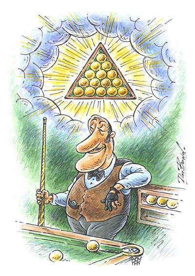 Бильярдист карикатура