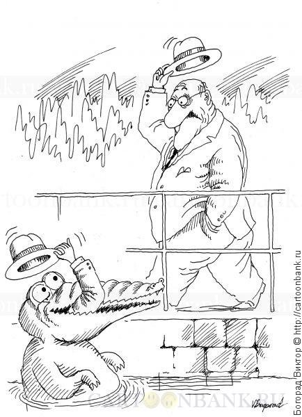 Шарж обезьяны в зоопарке