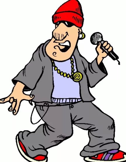 Рэпер мультяшный с микрофоном