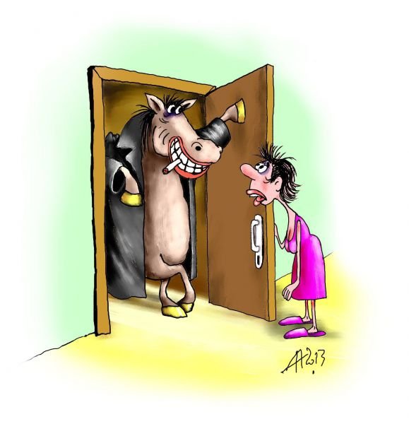 Любопытство карикатура