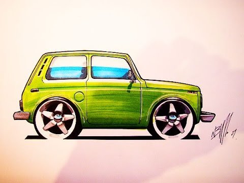 Автомобиль Нива карикатура