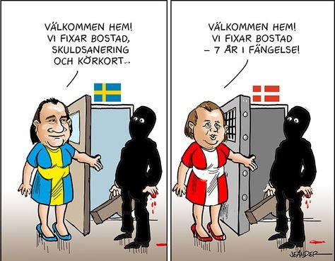 Шведская семья карикатура