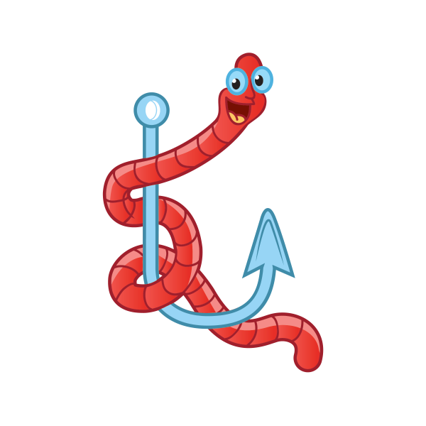 Червяк на крючке