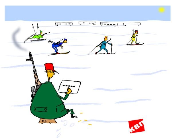 Карикатуры на биатлонистов