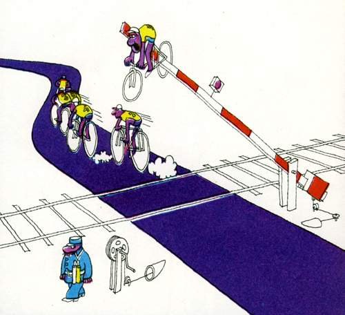 Шлагбаум на дороге карикатура