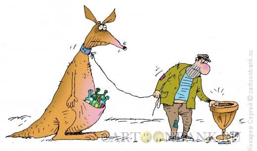 Карикатуры про кенгуру и человека
