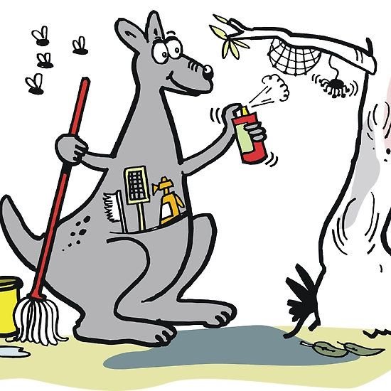 Кенгуру играет в футбол карикатура