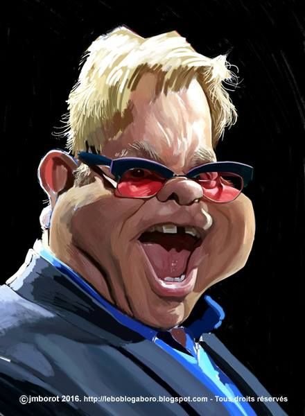 Элтон Джон шарж