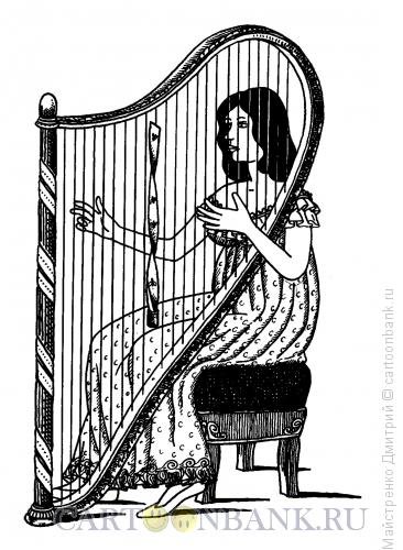 Арфа гравюра