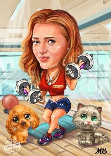 Шарж спортсмен