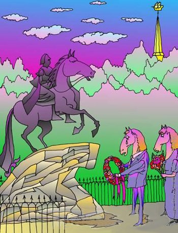 Петр 1 карикатура