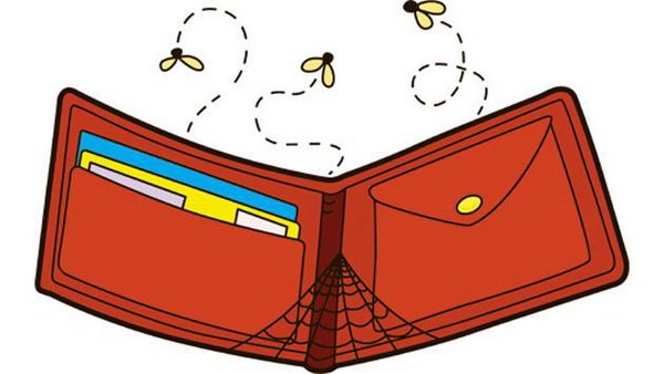 Кошелек открытый иллюстрация