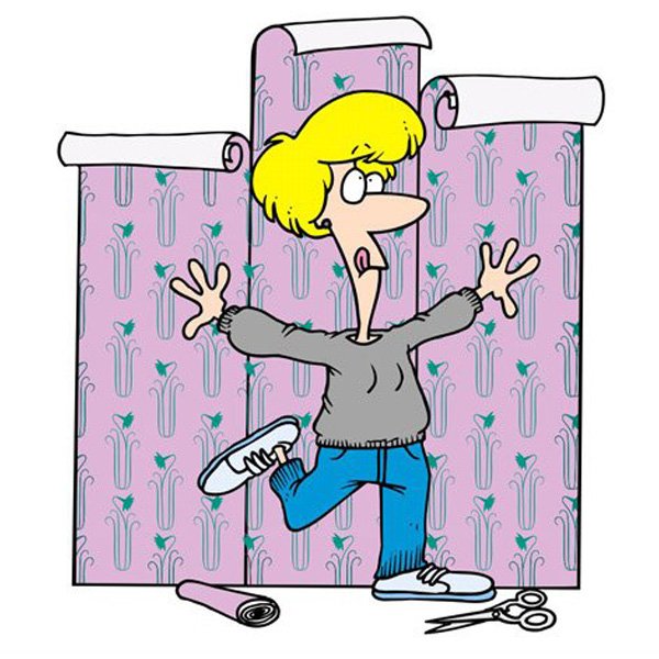 Поклейка обоев смешно