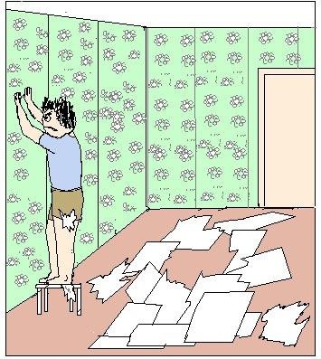 Клеить обои прикол