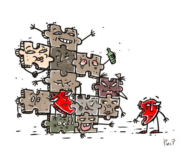 Пазл карикатура собирание