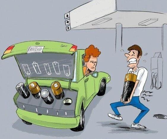 Электромобиль карикатура