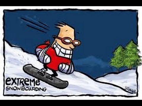 Сноуборд и горы карикатуры