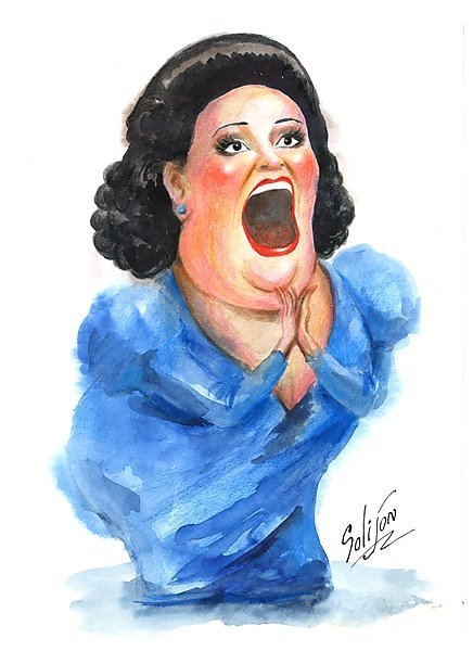 Монтсеррат Кабалье карикатура