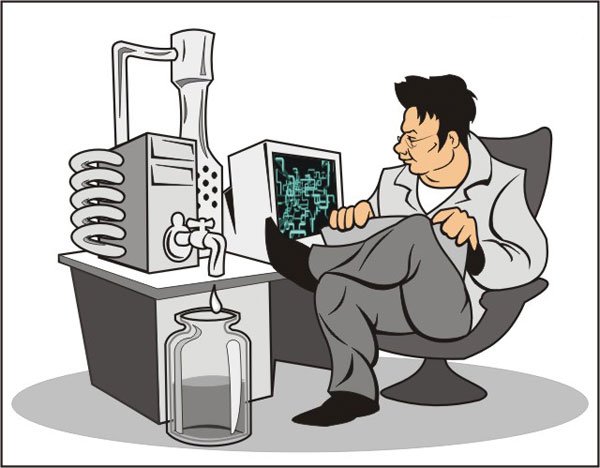 Открытка с самогонным аппаратом