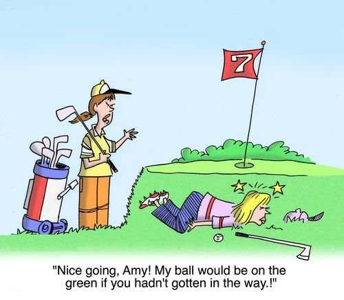 Леди гольф карикатура