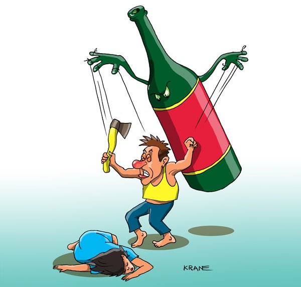 Алкоголик карикатура