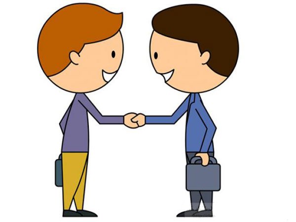 Два человека здороваются