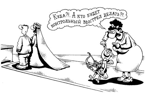 Контрольный выстрел карикатура