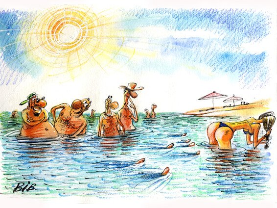 Карикатуры на пляже