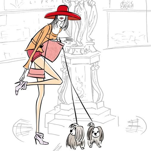 Дама с собачкой рисунок