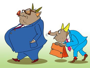 Собака подлизывается