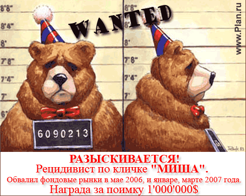 Мультяшный медведь разыскивается