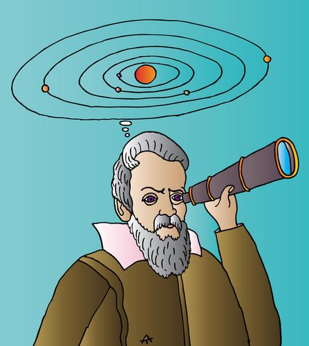 Галилео Галилей шарж